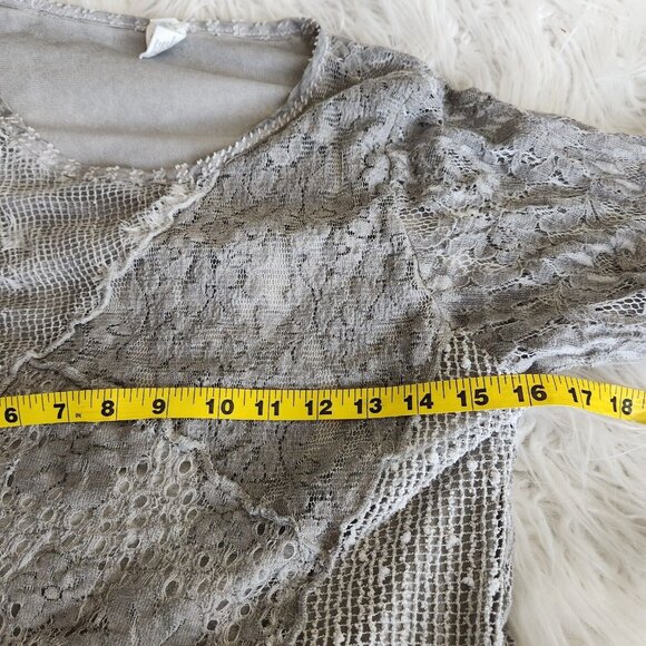 This & That Women's M Boho Blouse Patchwork Lace Fairy Y2K Half Sleeves Sheer - Picture 7 of 10